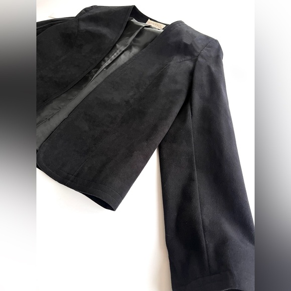 ✨Vintage✨ 70s Count Romi Ultrasuede Black Blazer Union Label Size 6 - Picture 11 of 14